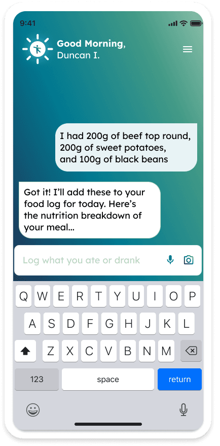 improof food logging chat